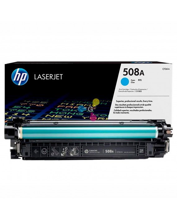 Tóner 508A HP Cian Para Impresoras HP Color LaserJet Enterprise M552 M553
