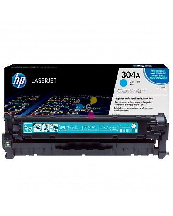 Tóner 304A HP Cian Para Impresoras HP LaserJet CP2025 CM2320 MFP